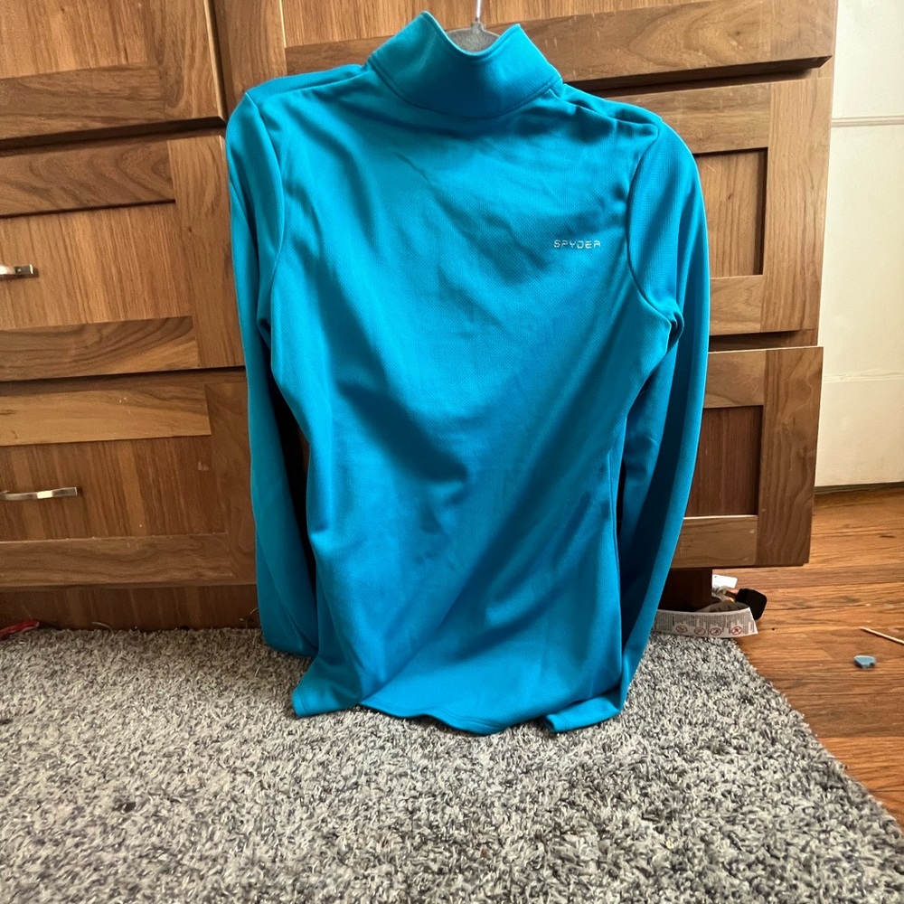 Cute, spider, blue, half zip medium
